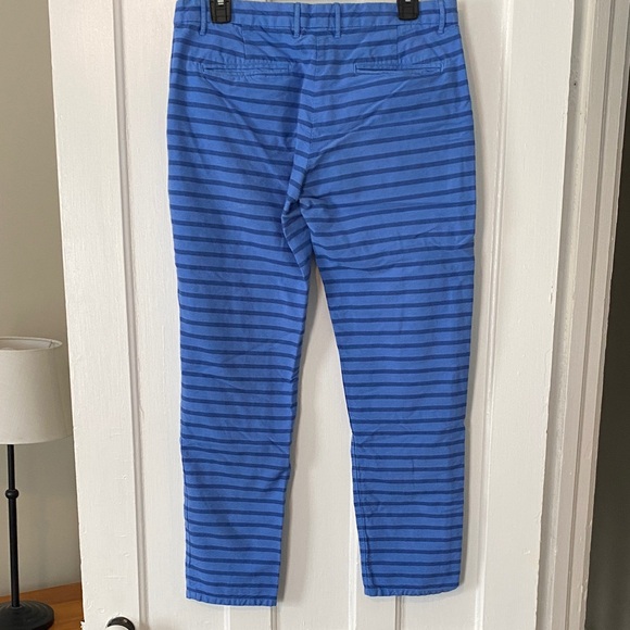 GAP Women's Blue Striped Straight Leg Pants - Picture 2 of 10